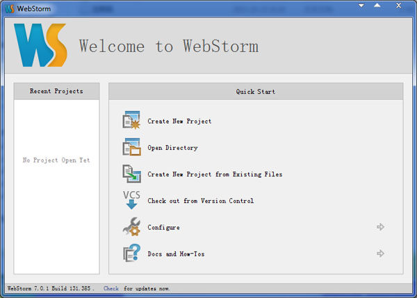  WebStorm(JavaScript开发工具) V7.0.1 破解版